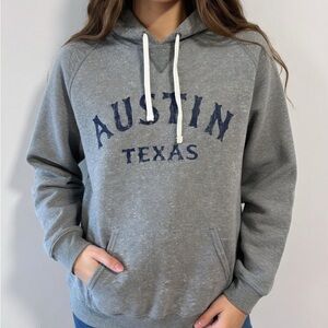 NWT Jerzees Austin Texas Hoodie Preppy Green Pullover Athleisure Sweatshirt